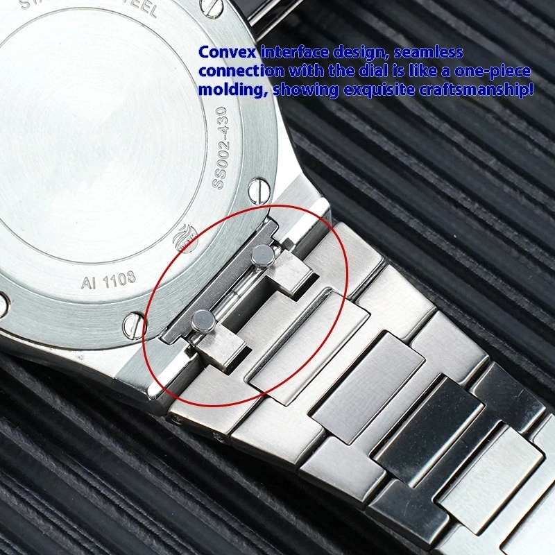 AI6038 AI1108 تعديل الصلبة الفولاذ المقاوم للصدأ سلسلة ساعات ل موريس لاكروا أيكون AI6008 AI6058 AI6007 سوار حزام الرجال