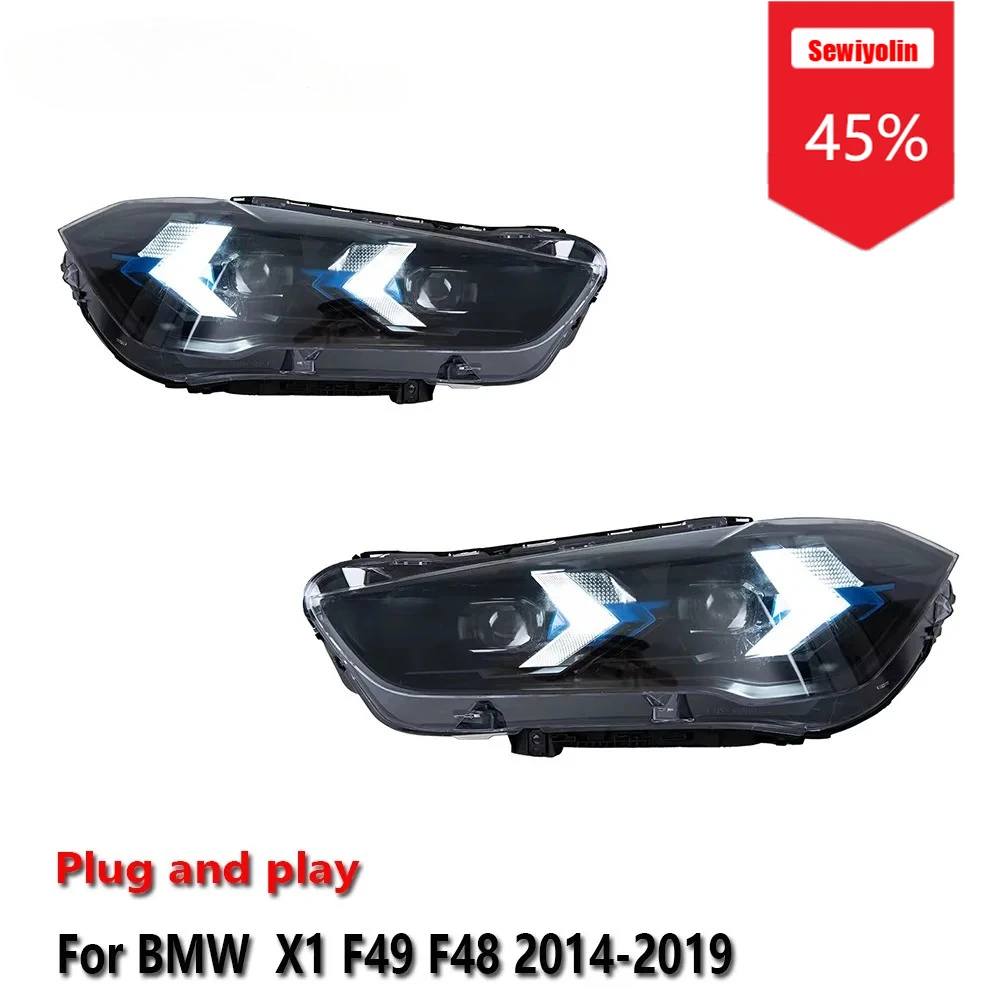 

Sewiyolin Car LED Headlight Light Assemblies For BMW X1 F49 F48 2014-2019 Auto Fog DRL Brake Turn Signal Lamp Plug and Play