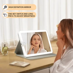 Rechargeable Travel Makeup Travel Mirror Compact Slim LED Vanity Mirror with Lights Lighted Makeup Mirror