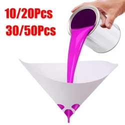 Paint Filter Paper Purifying Straining Cup Funnel Disposable 100 Mesh Paint Filte Mesh Conical Nylon Micron Paper 10/20/30/50Pcs