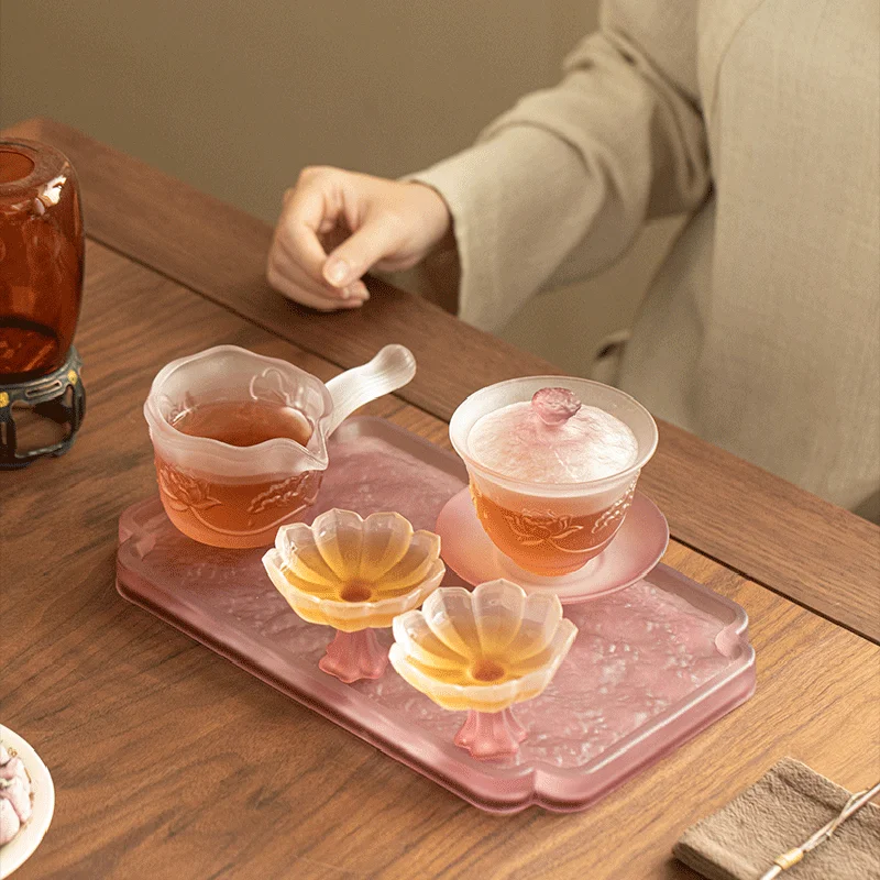 Ceremony Decorative Tea Tray Valet Glass Table Accessories Hospitality Tea Tray Serving Living Room Bandejas Home Products