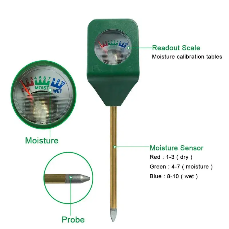 Soil PH Tester 3 In 1 PH Light Moisture Acidity Tester Soil Tester Moisture Meter Plant Soil Tester Kit For Flowers ph meter