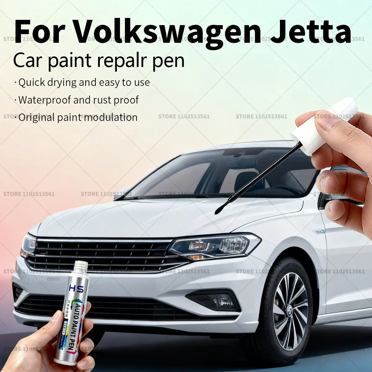 

For Volkswagen Jetta Car Paint Repair Pen Touch Up Scratch Remover DIY Auto Accessories White LC9A Blue FVWR5X B5K Silver LY7W