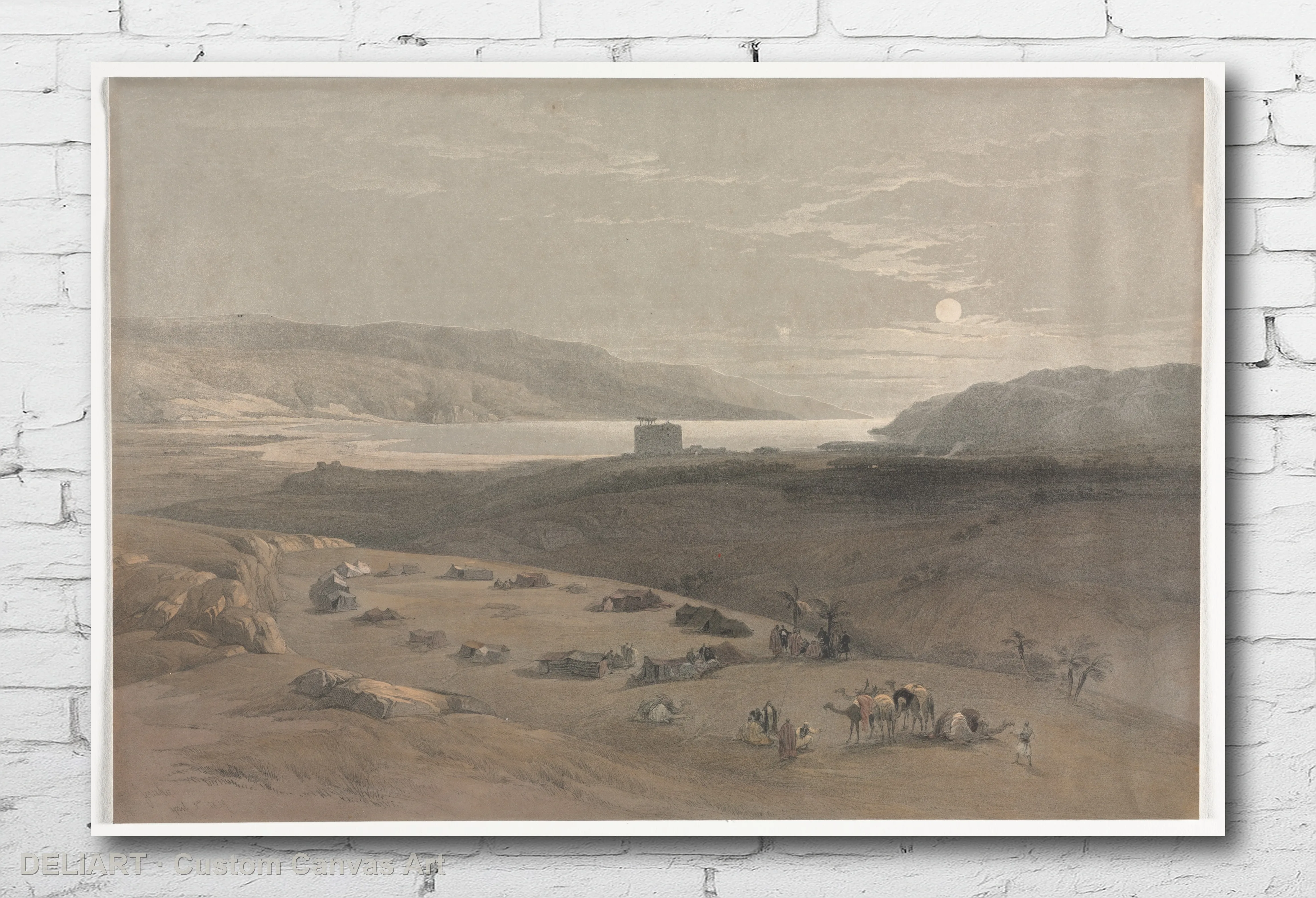 Jericho by David Roberts - Vintage Travel Art Canvas Wall Art Poster Print Vintage Home Decor Unframed