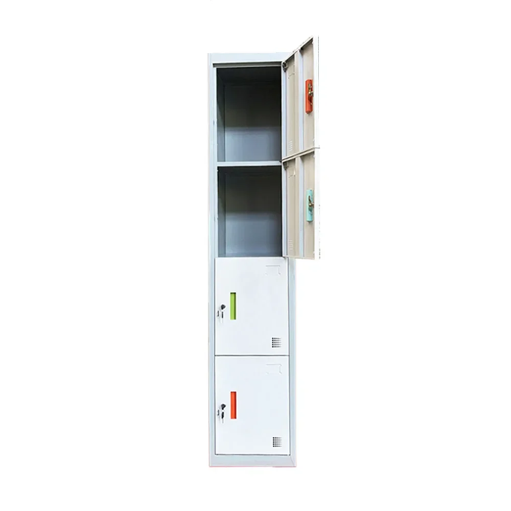 Single 4-door Steel Locker School Metal Locker Vertical Wardrobes For Employer