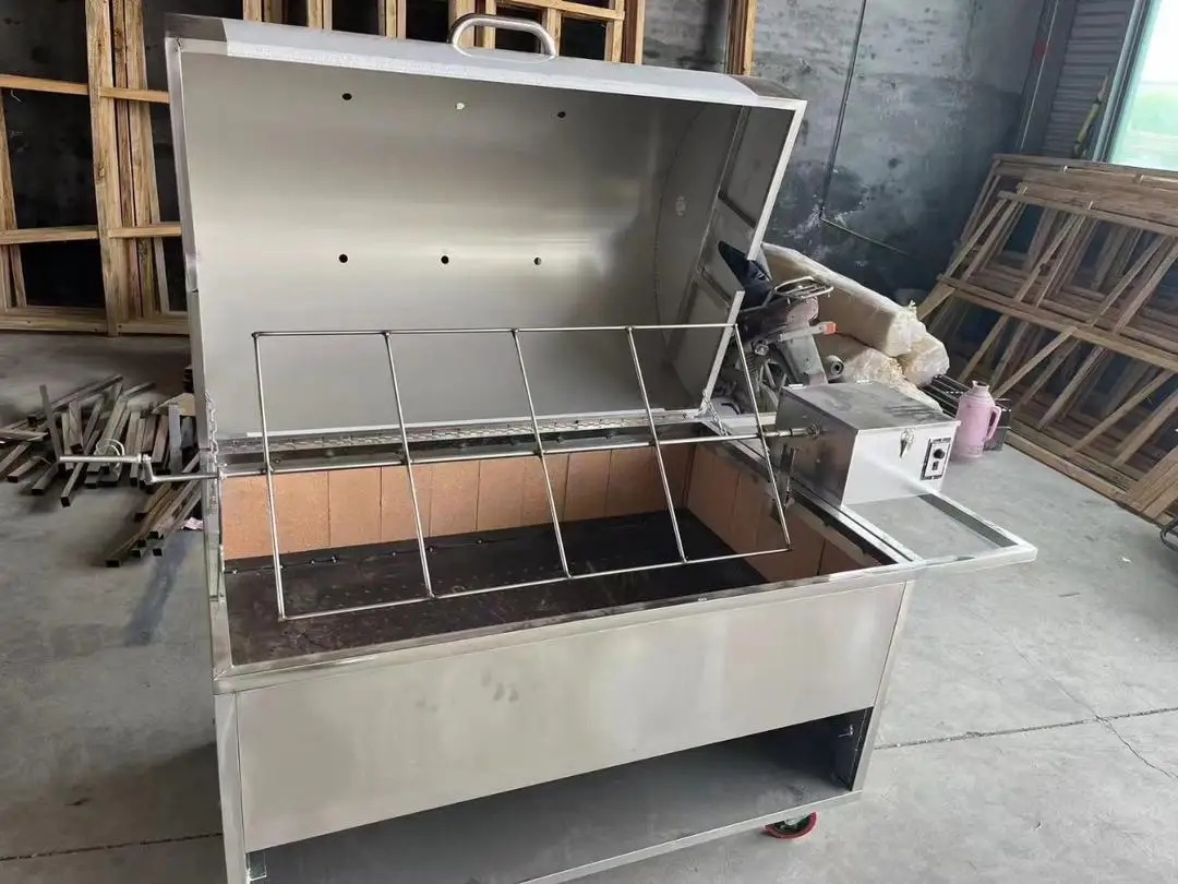 Freestanding Stainless Steel Rotisserie Roaster Rotisserie Tumble Charcoal Grills Rolling Grill Baskets to Rotate Chicken Oven