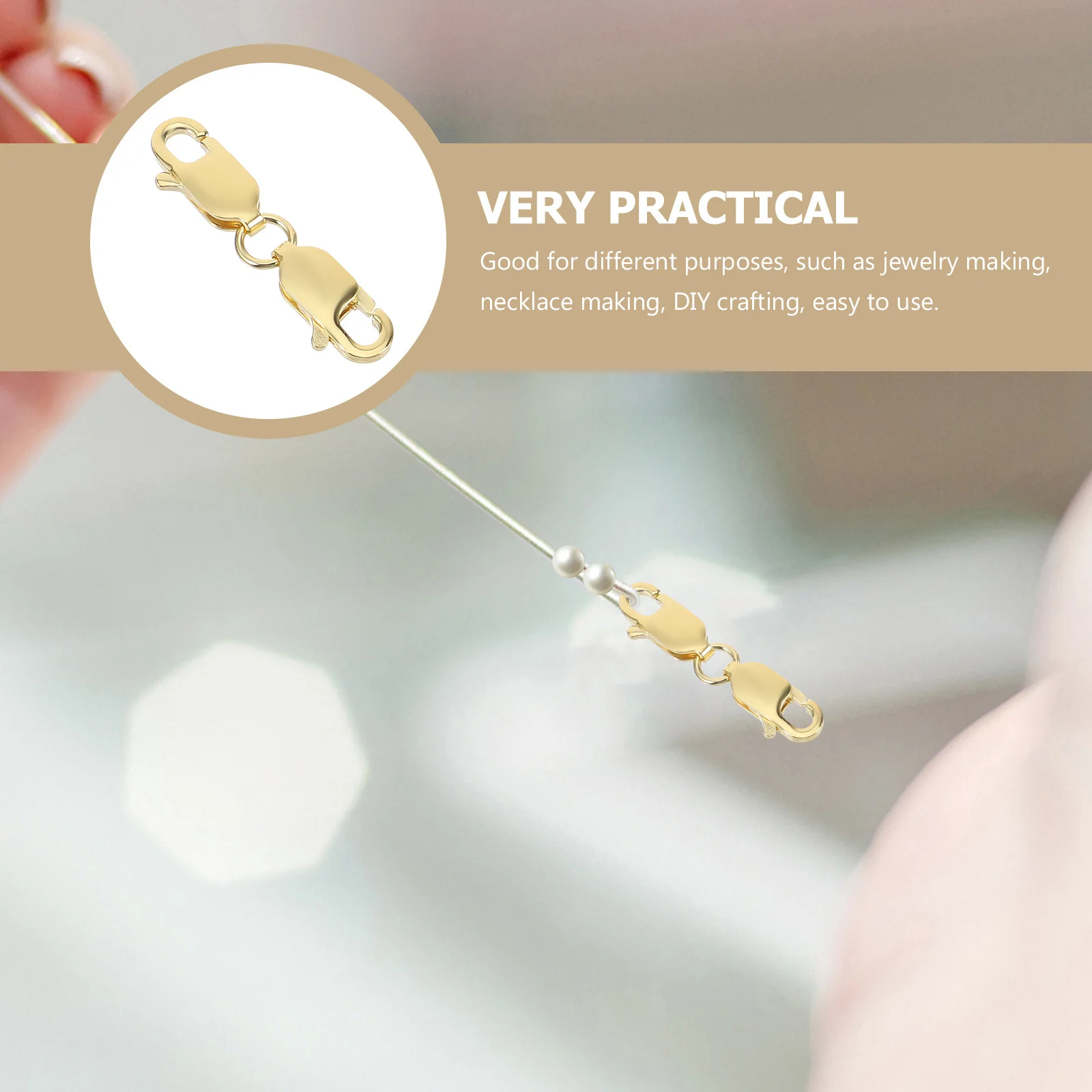 

2Pcs Gold Double Lobster Claw Clasps Jewelry Extenders Necklace Bracelet Connectors DIY Making Repair Accessories