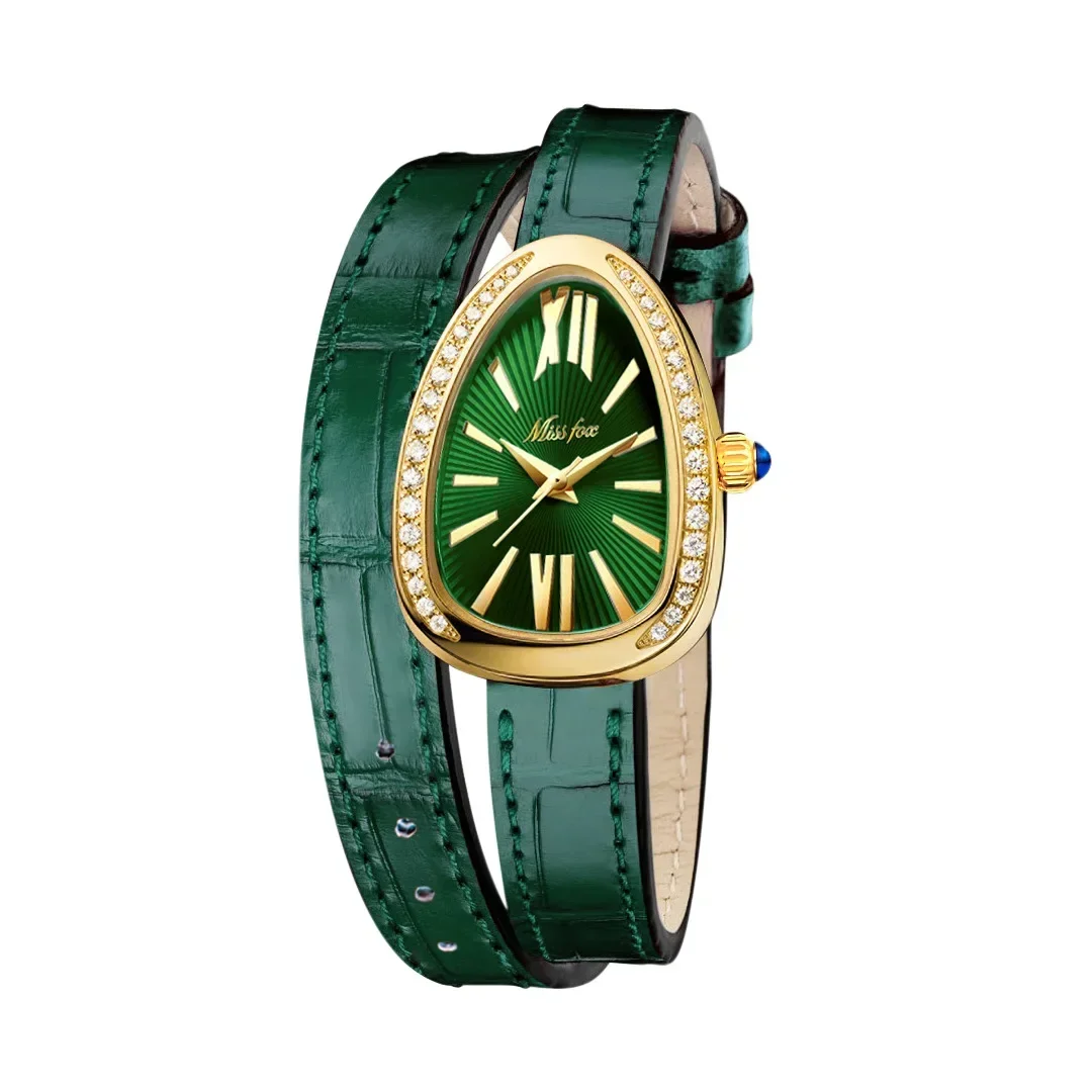 Orologi da donna Squisito orologio da donna retrò con cinturino in pelle con testa di serpente Orologio al quarzo premium alla moda Orologio da