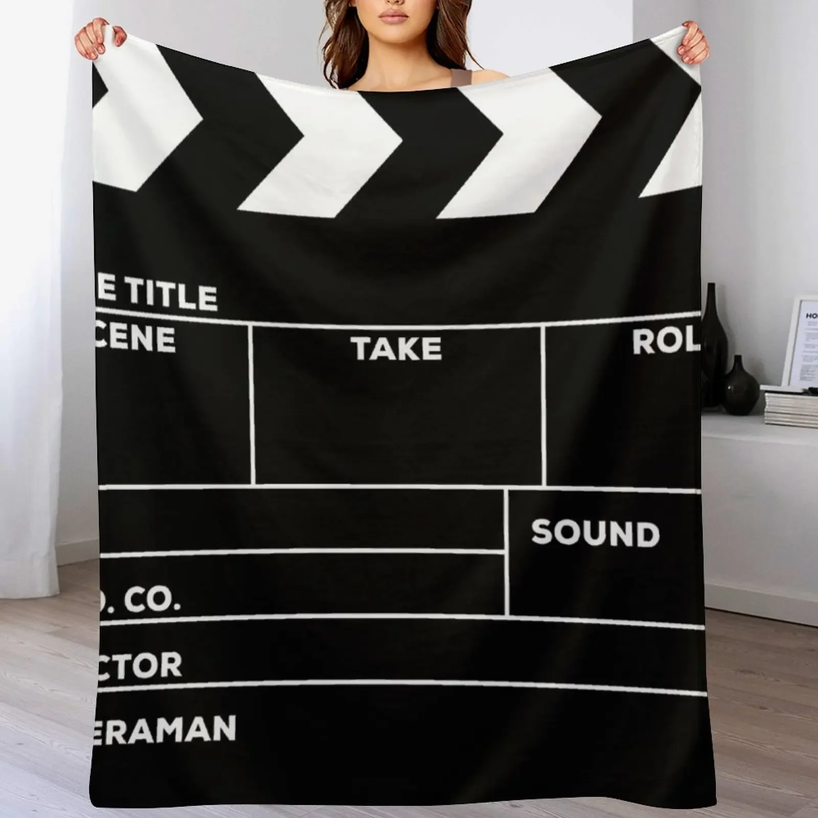 Movies Director Filmmaker Movie Slate Film Slate Clapperboard Throw Blanket Travel Decorative Beds Polar Comforter Blankets