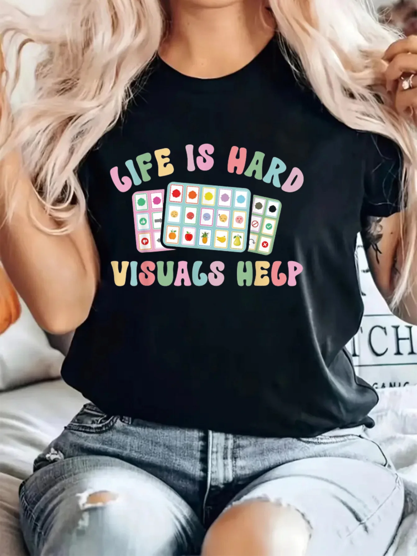 تي شيرت صلب مطبوع عليه رسومات السلوك المطبقة ABA معالج ABA مقاس كبير 0XL-4XL