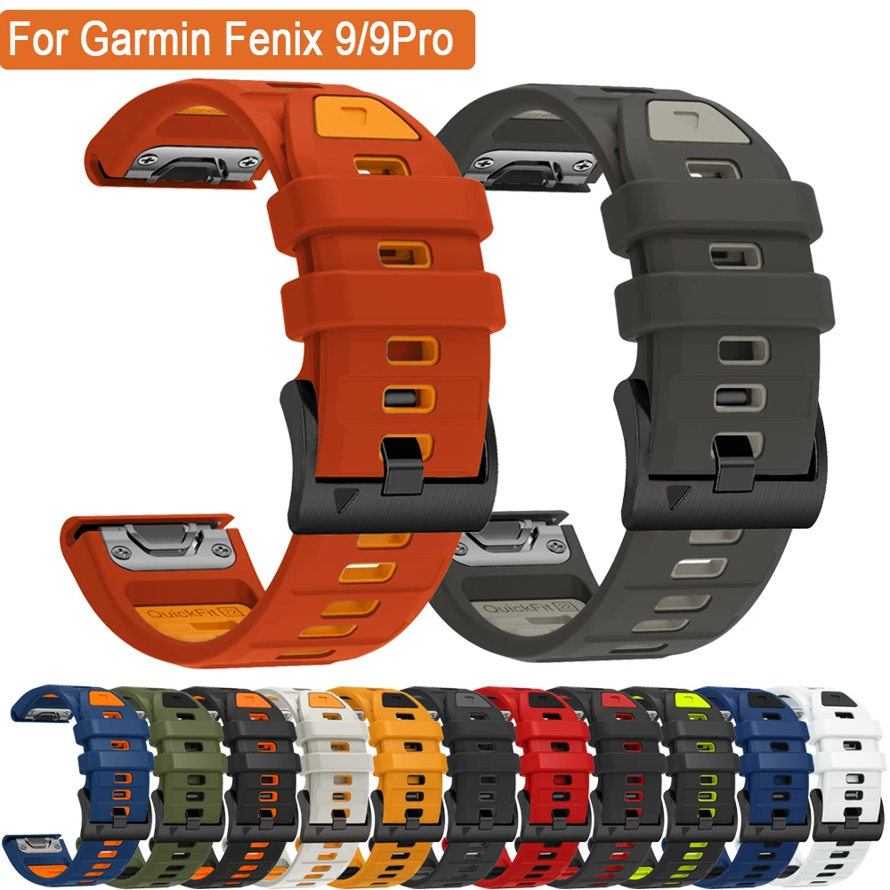 22/26 mm Silikon-Ersatzarmband für Garmin Fenix 9Pro 47 mm 51 mm 9 E 8 6 6X Pro 5 5 Plus 7 7X, offiziell für Garmin Fenix9