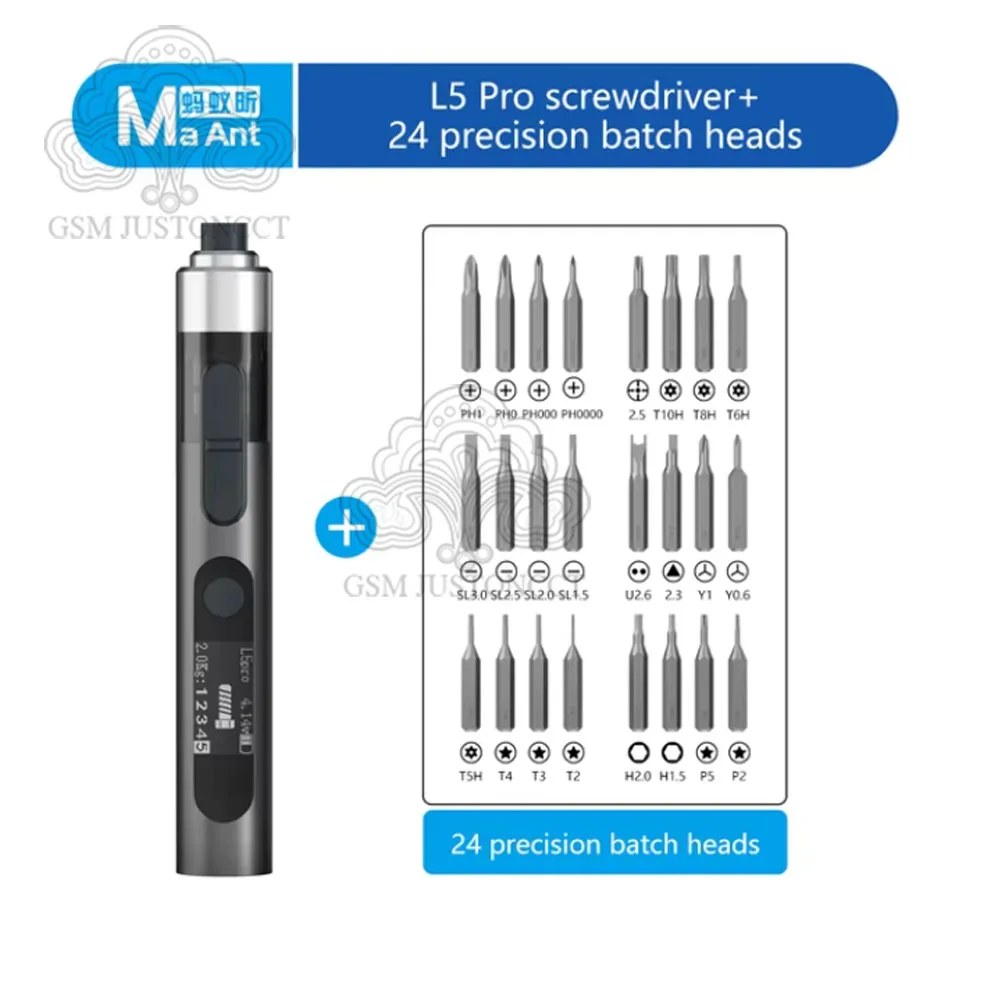 MaAnt L5 Pro Intelligent Electric Screwdriver For Mobile Phones Disassembly Double Torque Adjustable Electric Bolt Driver Tools