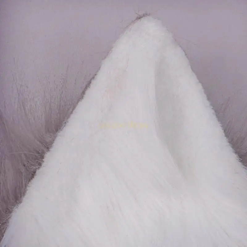 

31BF Contrast Color Faux Fur Wolf Ears Headband Simulation Animal Hair Hoop