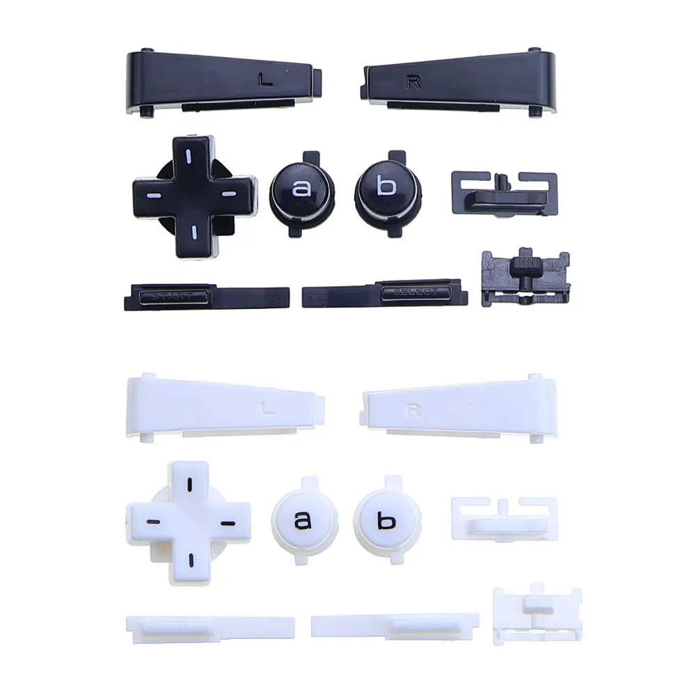 لوحدة التحكم Gameboy Micro GBM لوحة المفاتيح اليسرى اليمنى A B L R D-Pad أزرار استبدال منصات أزرار موصلة من مطاط السيليكون