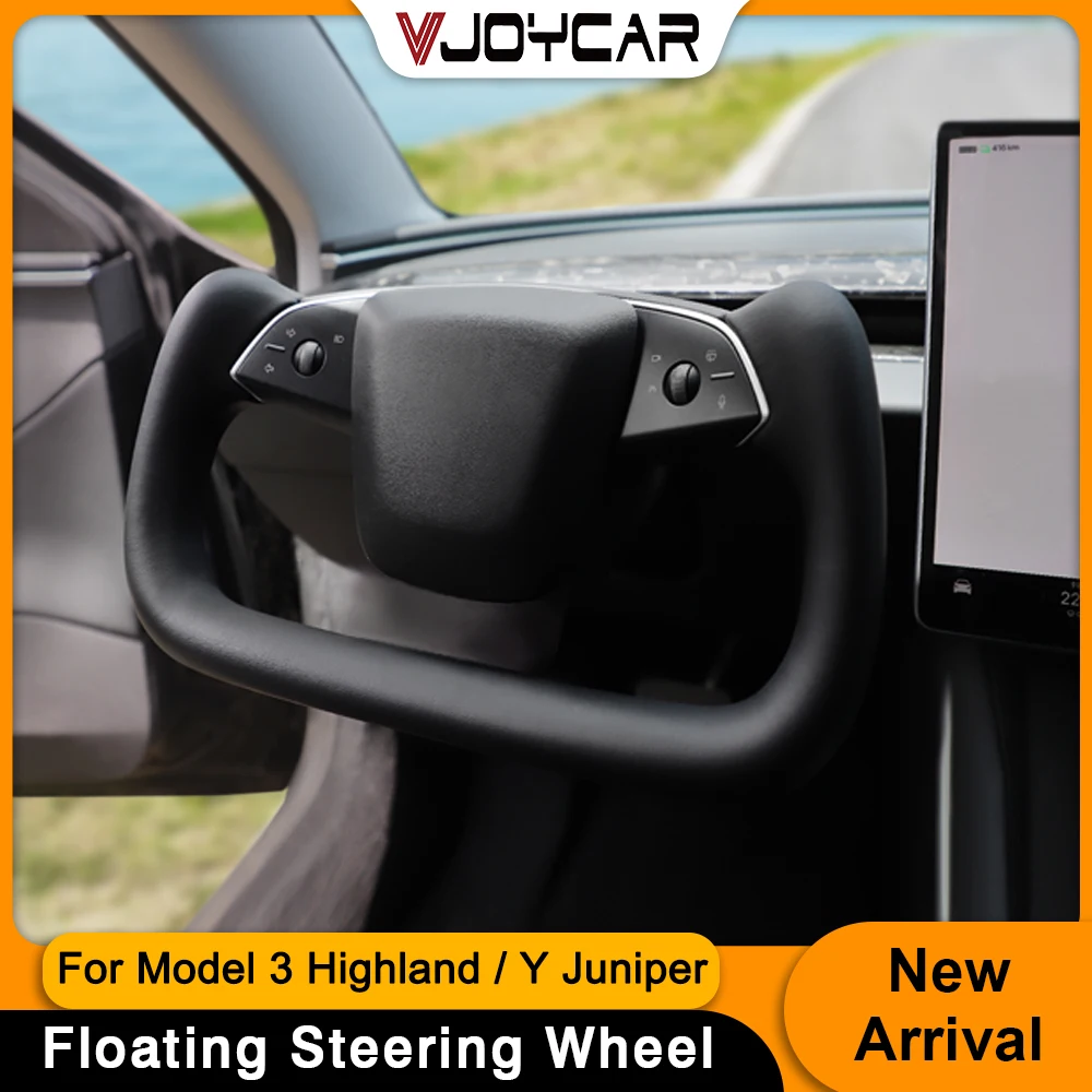 

Vjoycar Floating Yoke Steering Wheel Model 3 Highland For Tesla New Y Juniper Customization Heating Racing Handle Nappa Craft
