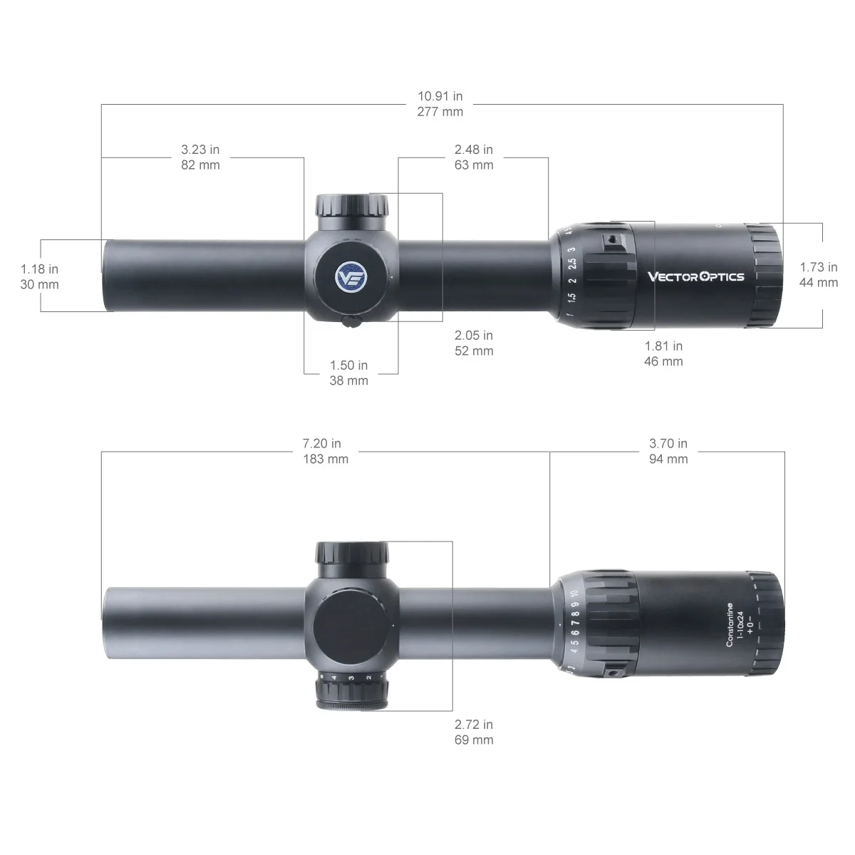 Imagem -04 - Vector Optics-constantine Riflescope com Reticle Fiber Dot Usado sob a Luz Solar Mais Forte para Caçar 110x24 Sfp Lpvo