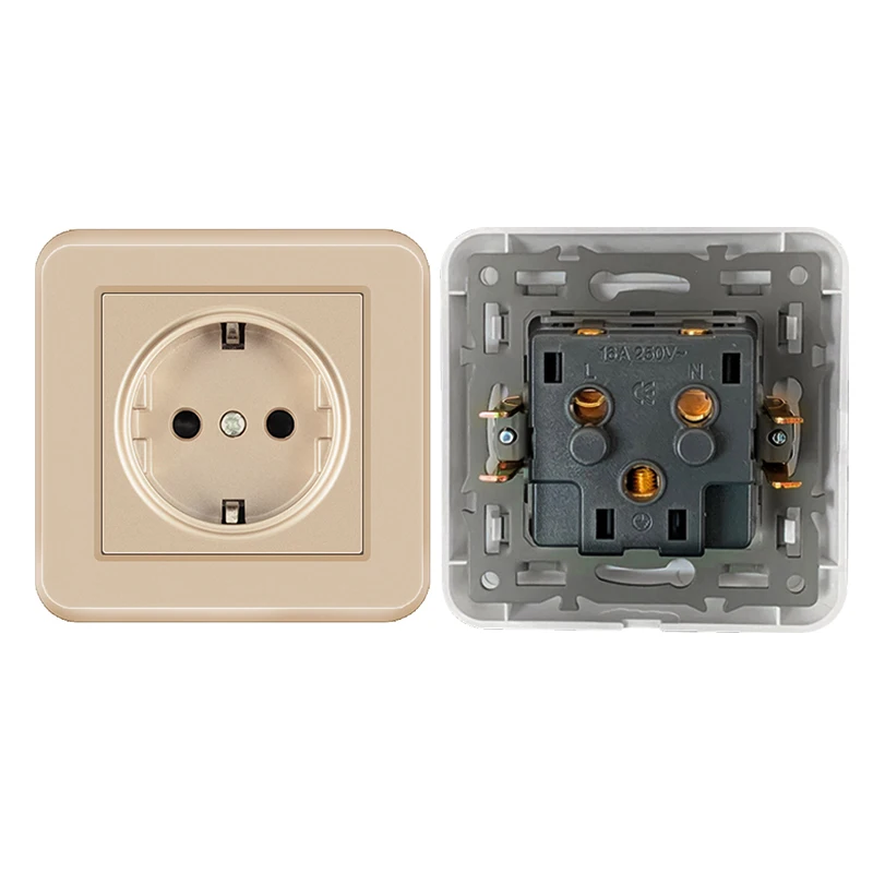 80 type household concealed gold panel 16A European standard German regulation Netherlands Spain Russia EU socket