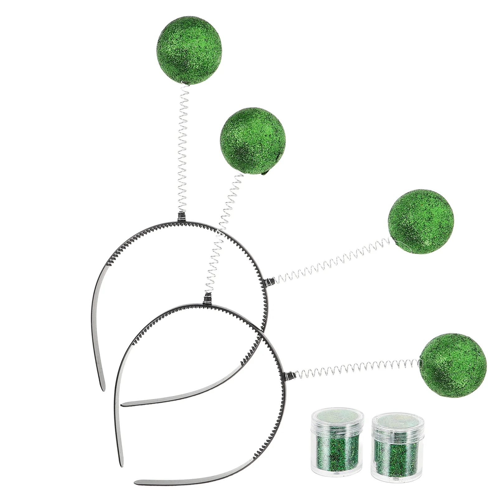 

2 Sets Green Martian Antenna Headband Glitter Ball Boppers Accessories For Women Party Masquerade Headwear Space Theme Adult