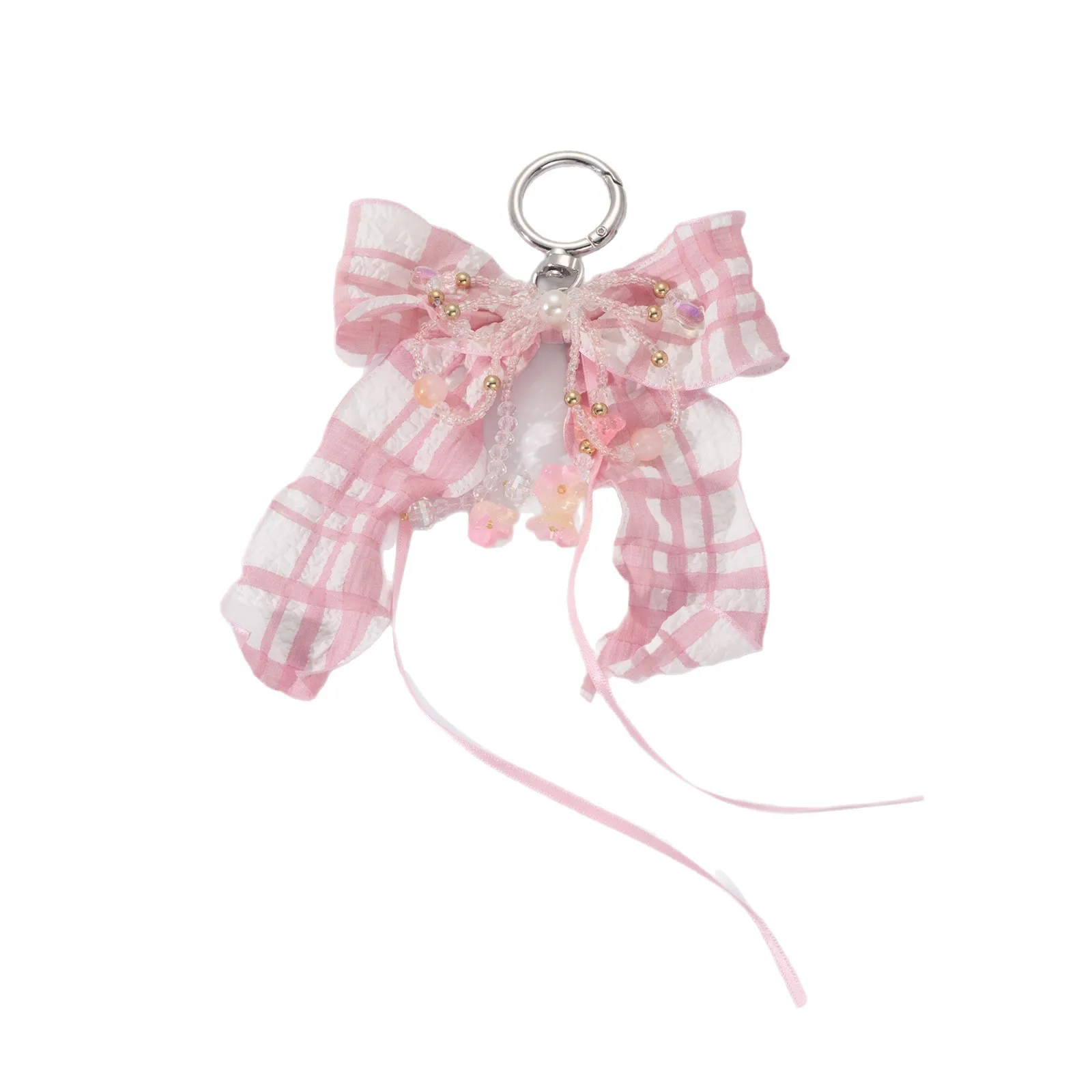 Pendentifs de sac pour femmes, nouveau nœud coréen, perle strass, doux, exquis, Simple, polyvalent, à la mode, breloques de sac, porte-clés