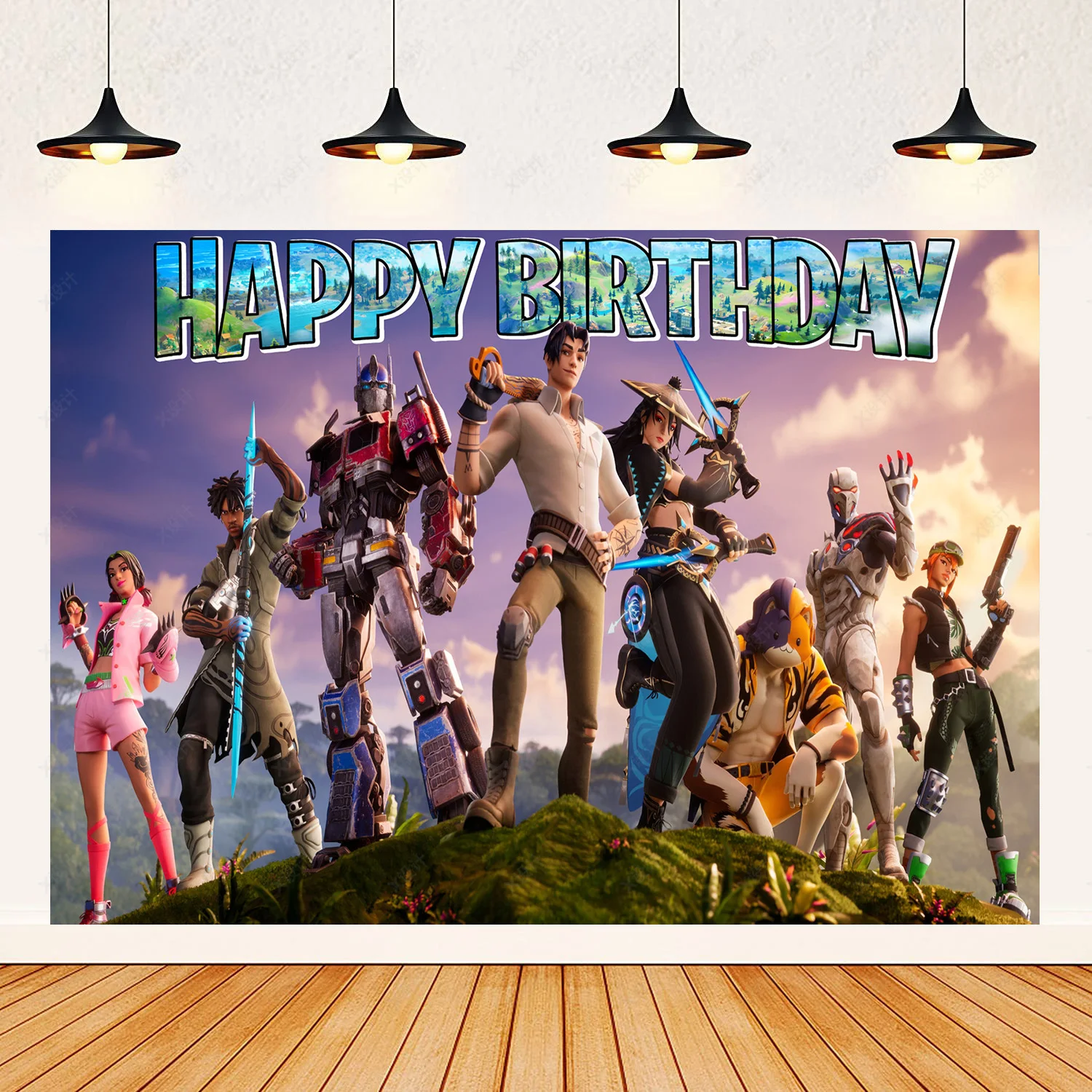 Fortnite Schießspiel Geburtstagsparty-Zubehör Hintergrund Beliebtes Spiel Poster Jungen-Dekoration Fotografie-Requisiten Kindergeschenke – Detail 3