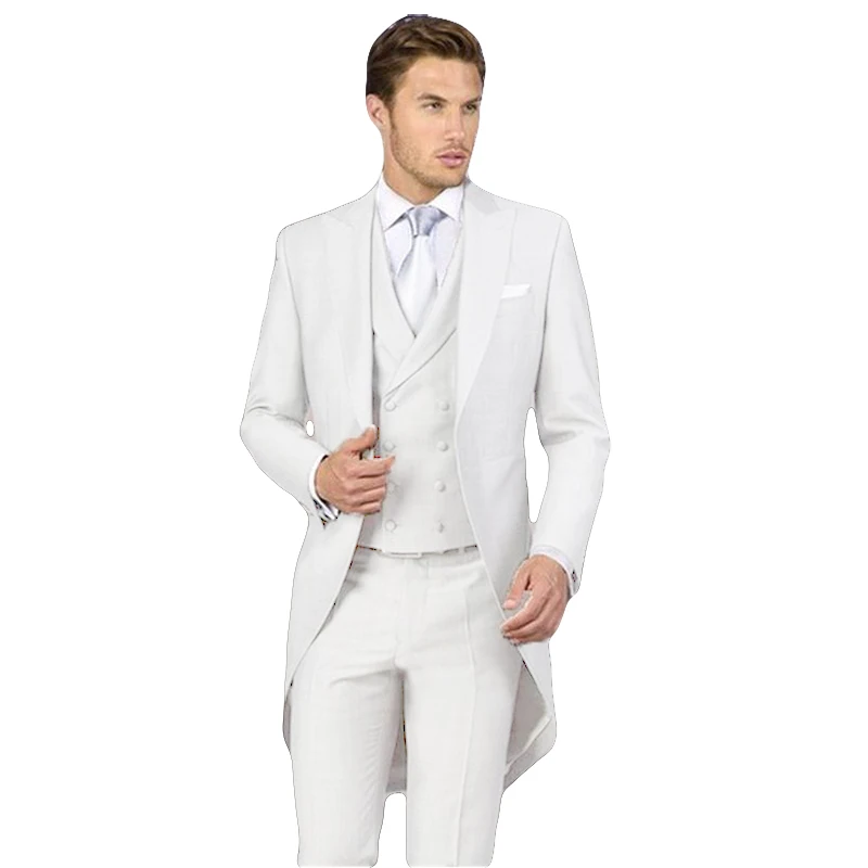 2022 New mens 3piece performance suit  custom tuxedo wedding suits for men V neck casual business suit（jacket+vest+pant+tie)