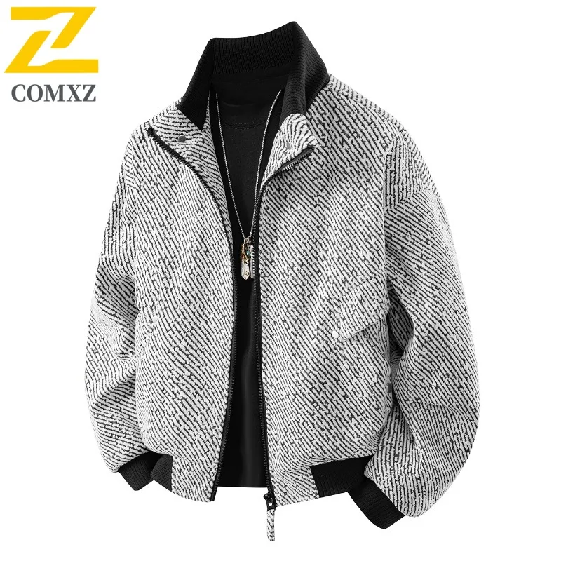 

COMXZ Мужская альпинистская куртка 2025 Новая прочная мотоциклетная куртка с воротником-стойкой Модная дорожная легкая осенняя одежда