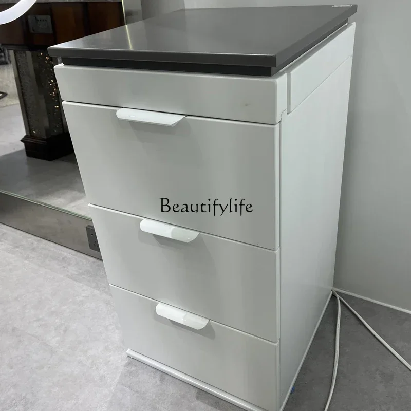 Stainless Steel Anti-Fingerprint Tool Cabinet Barber Shop Storage Hair Stylist Drawer Hairdressing Floor Cabinet