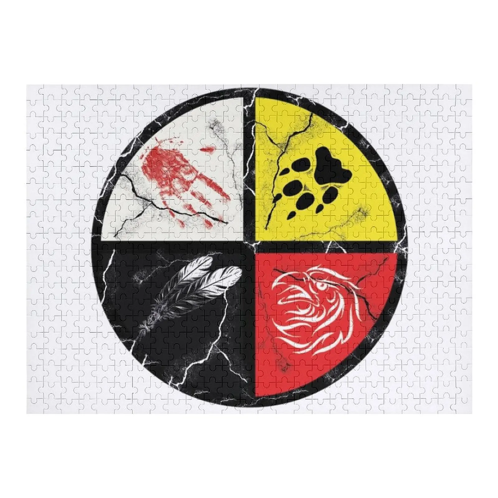 

Native American-medicine wheel Jigsaw Puzzle Personalize Personalised Name Children Puzzle