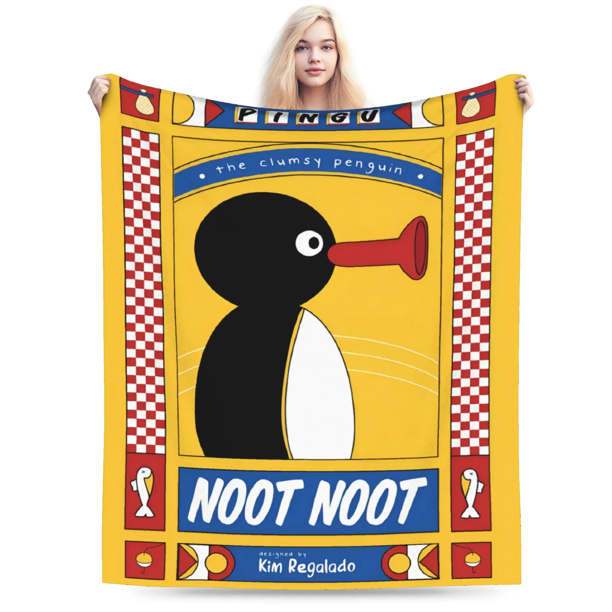 Pingu Penguin Blanket Super Soft Warm  Throw Blankets for Couch 50x60 Inch Multi-size Plush Thin Quilt