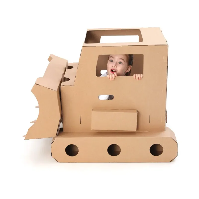 Kindertent DIY Graffiti Papieren bulldozer tent Gratis kleuren Tekenpapier kasteel Kinderen Indoor Outdoor spel tent Kamer Huis cadeau