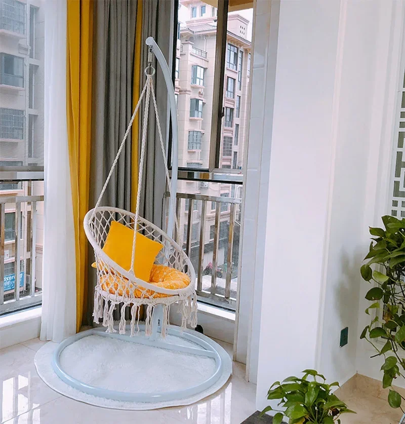 Hand Woven Macrame Swing Chair Hammock Outdoor Y-Stop Rope Chair for Patio Deck Garden Home Bedroom Indoor Relaxation  Factory Direct Wholesale, Affordable Bulk Price Cost-effective Bulk Price