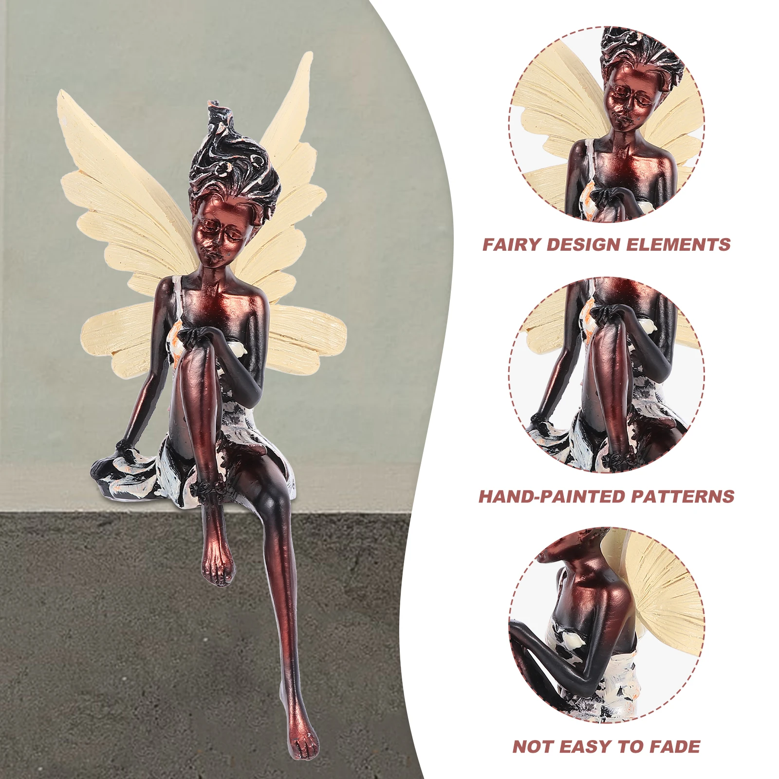 

Resin Fairy Statue Angel Outdoor Garden Ornaments Decor Craft Creative Table Office