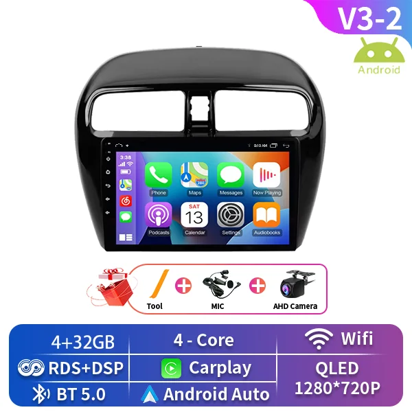 Android 15 Autoradio Voor Mitsubishi Mirage Attrage 2012-2018 Space Star 2014 Gps Navigatie Stereo Multimedia