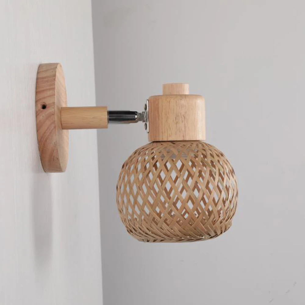 

Ретро ротанговый бамбуковый настенный светильник, бра, винтажный настенный светильник, освещение, прикроватная лампа, промышленная столовая, спальня, домашний декор
