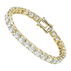 Luxury 4MM Tennis Bracelet for Women Men Full Moissnaite Laboratory Diamond S925 Silver Wedding Jewelry with Certificate