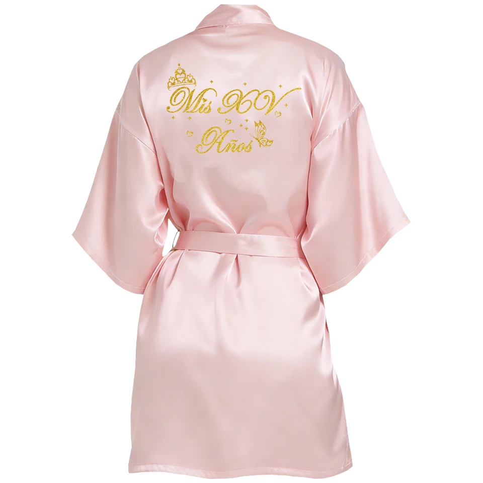 Mis Quince Años Quinceañera Robe Birthday Party Bathrobe Elegant Girls Celebration Gown for 15th Anniversary Ceremony image 3