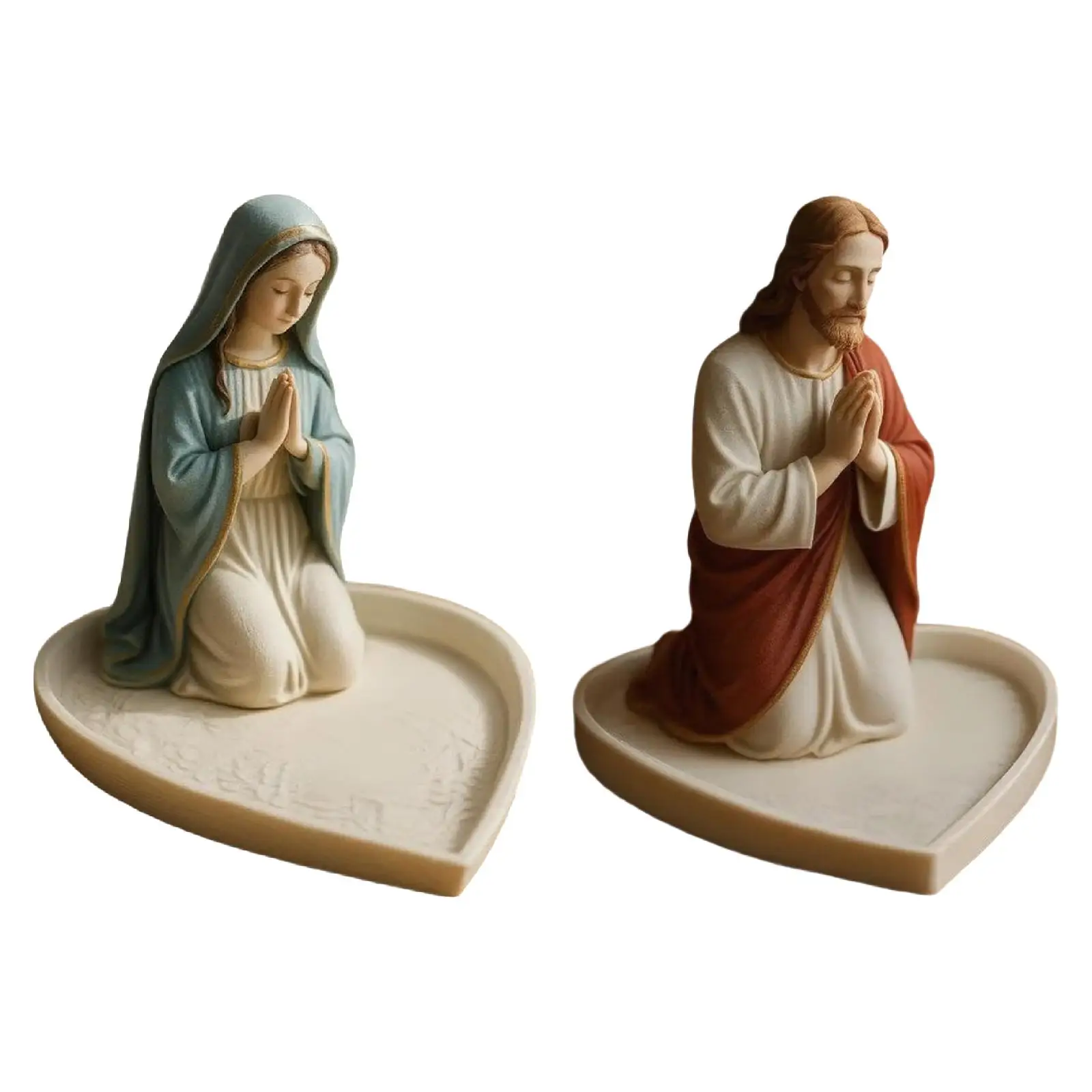 Statua di preghiera Vassoio per gioielli Porta rosario Elegante organizzatore di gioielli multiuso Scultura di preghiera per bracciali Anelli Vanity