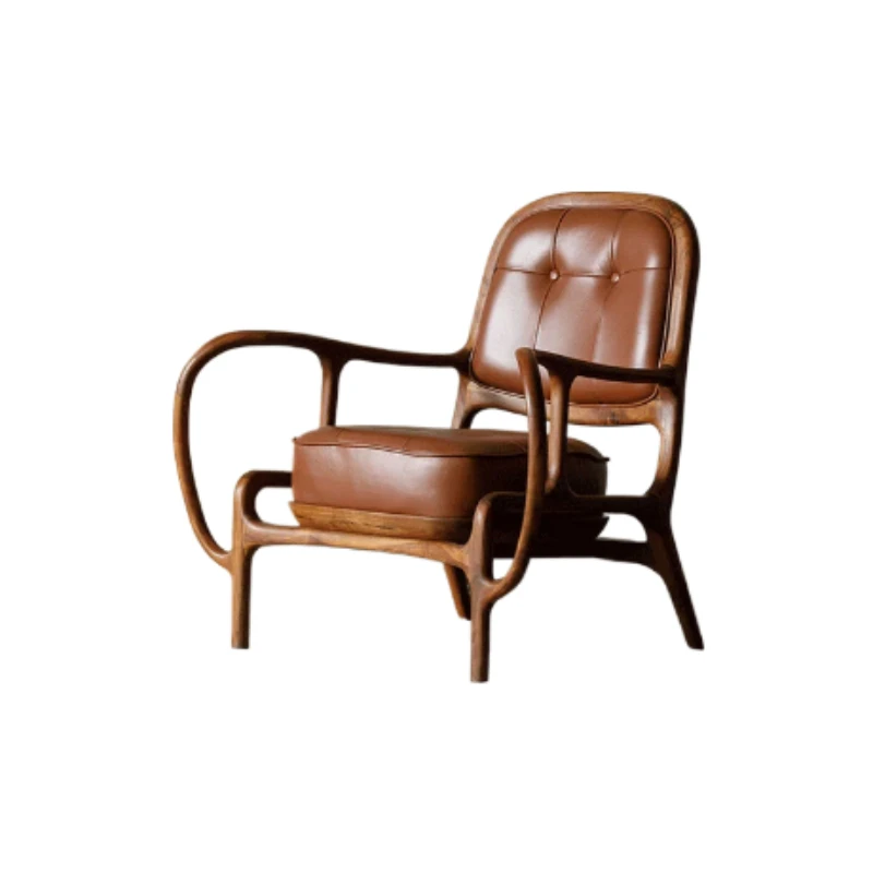 

Medieval solid wood cigar , American retro sofa master chair, Monkey King balcony leisure chair