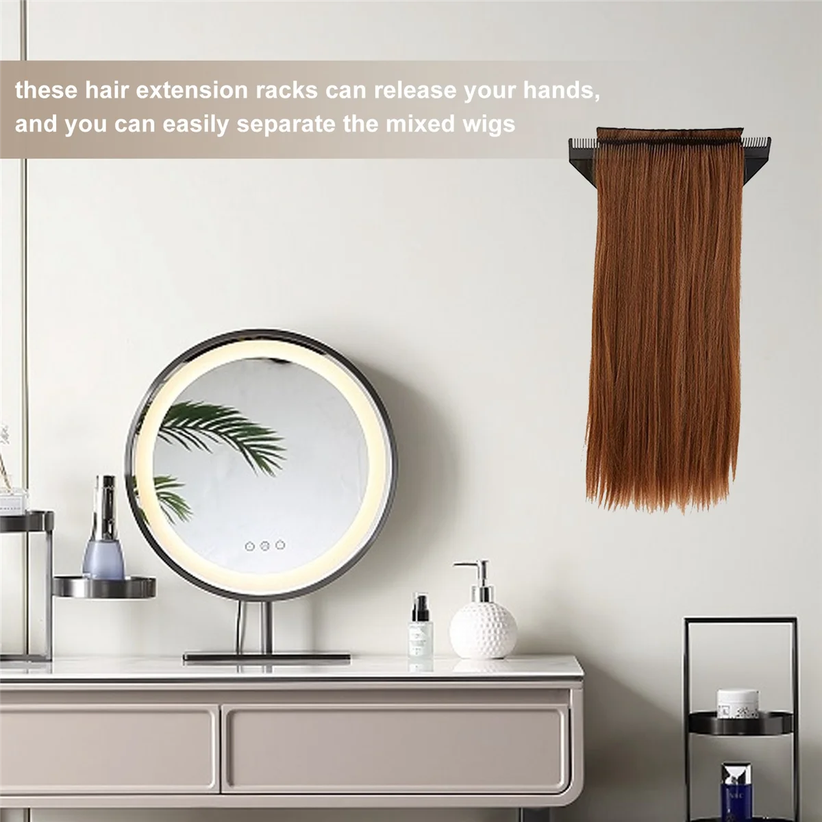 A11I Hair Extension 2 ชิ้นอะคริลิค Hair Extension แขวนแบบพกพา Extension ผู้ถือวิกผม Storage Rack Hair Extension