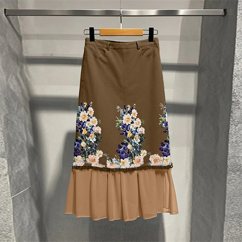 

ZANZEA Autumn Bohemian Maxi Skirts 2025 Women's Floral Print Long Jupes Holiday Faldas Saia Casual Pockets Elegant Party Bottoms