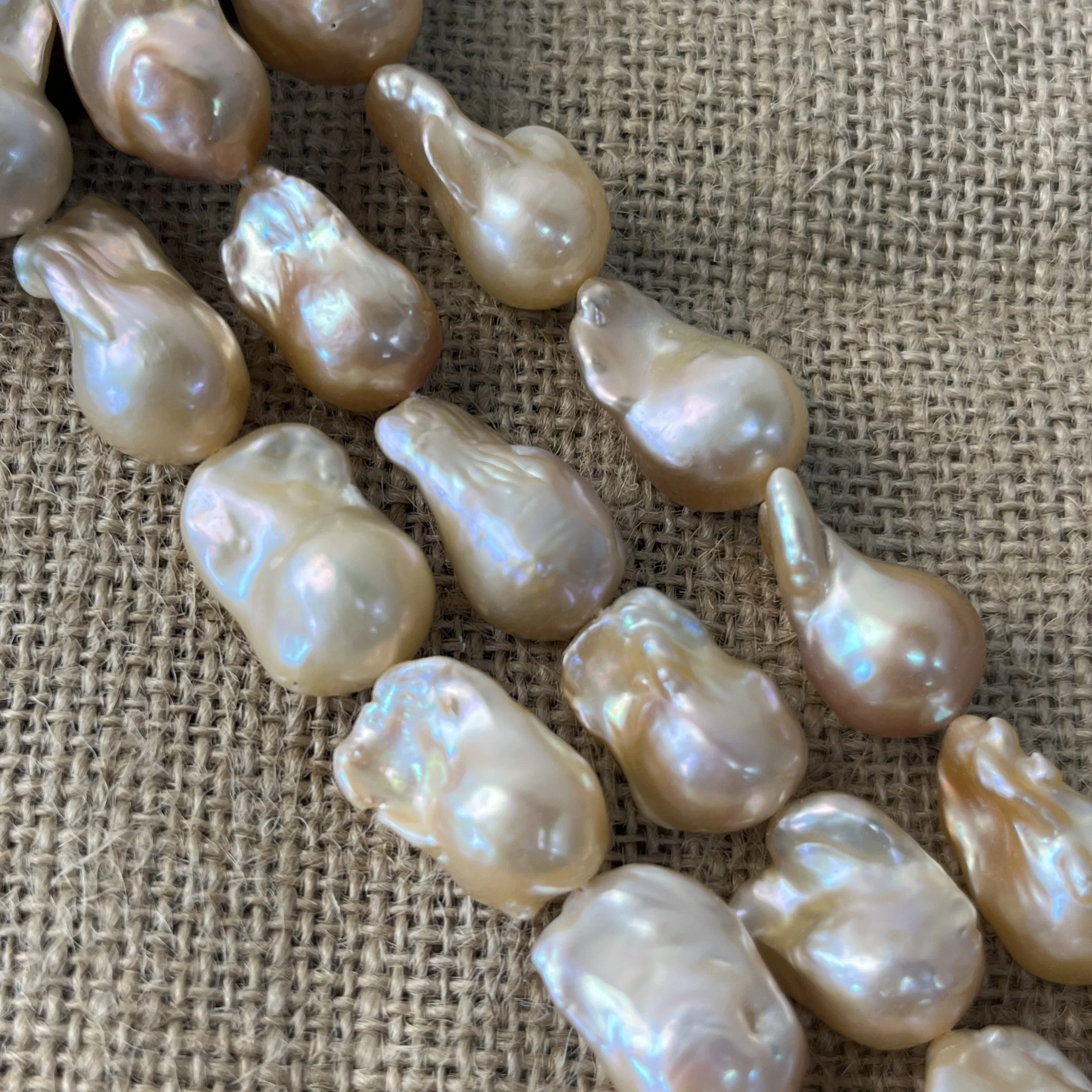 

15-20mm6A Natural Freshwater Orange Fishtail Baroque Pearl Bead Jewelry MakeDIY Necklace Bracelet Accessories Gift Wedding Women
