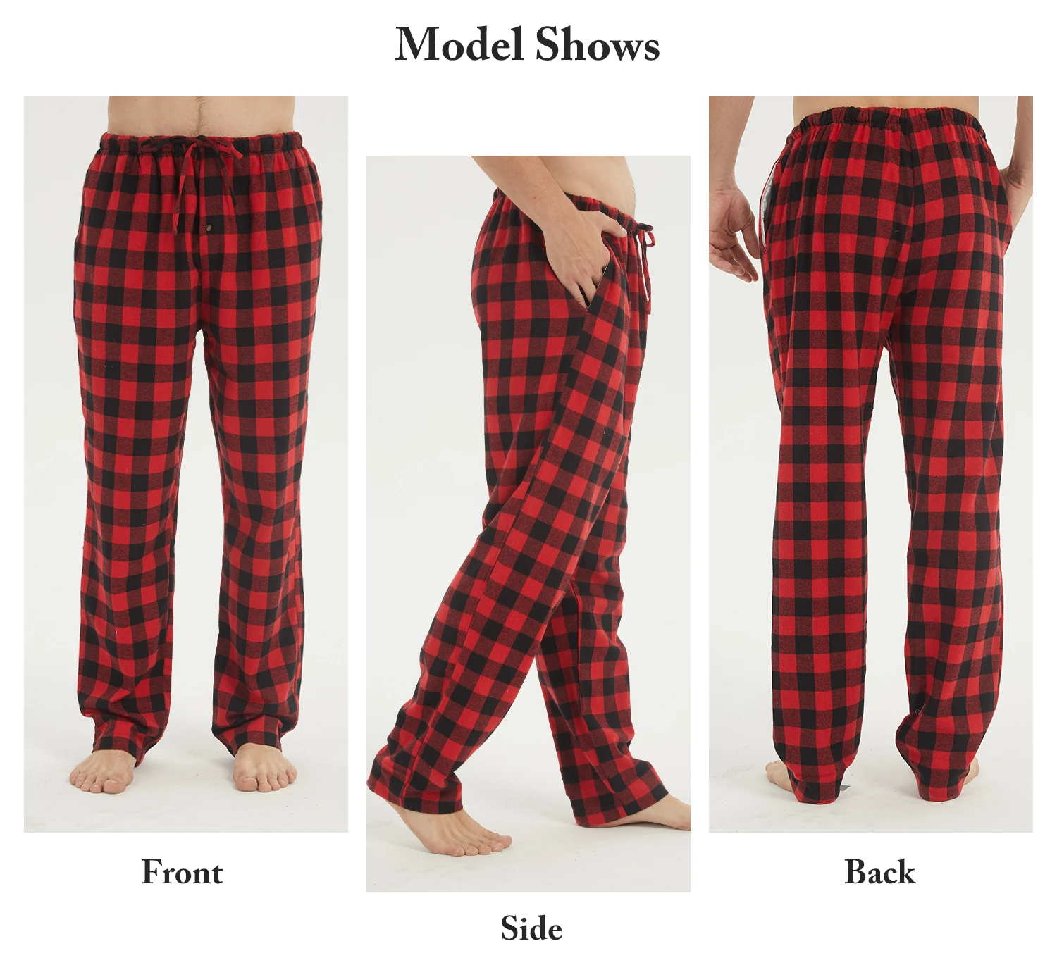 Mens Flannel Pajama Mens Flannel Pjs Pants Lounge Pants with Pockets  Plaid Mens Pajama Bottoms Pajama Pants for Men Flannel Pj