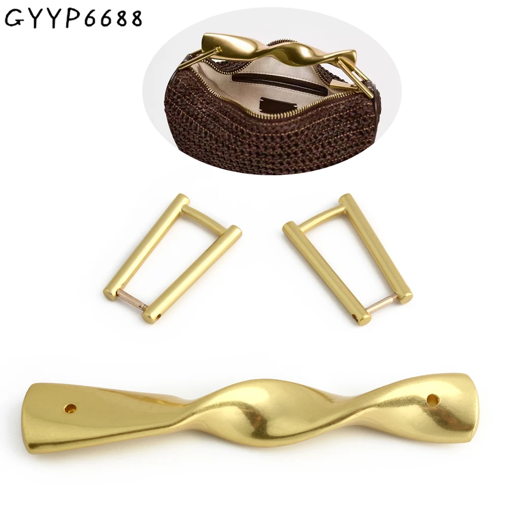 1/3/10PCS 141x22mm Satin gold Metal Woven Bag Handle For Mini Crossbody Handbag Shoulder Gilded Rotating Purse Frame Accessories