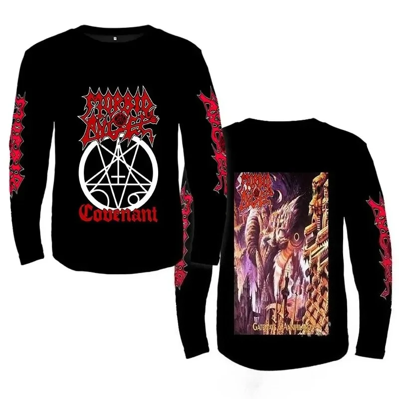 Morbid Angel metal band men's and women's 3D printed long sleeved T-shirt street retro sportswear Harajuku men's clothing