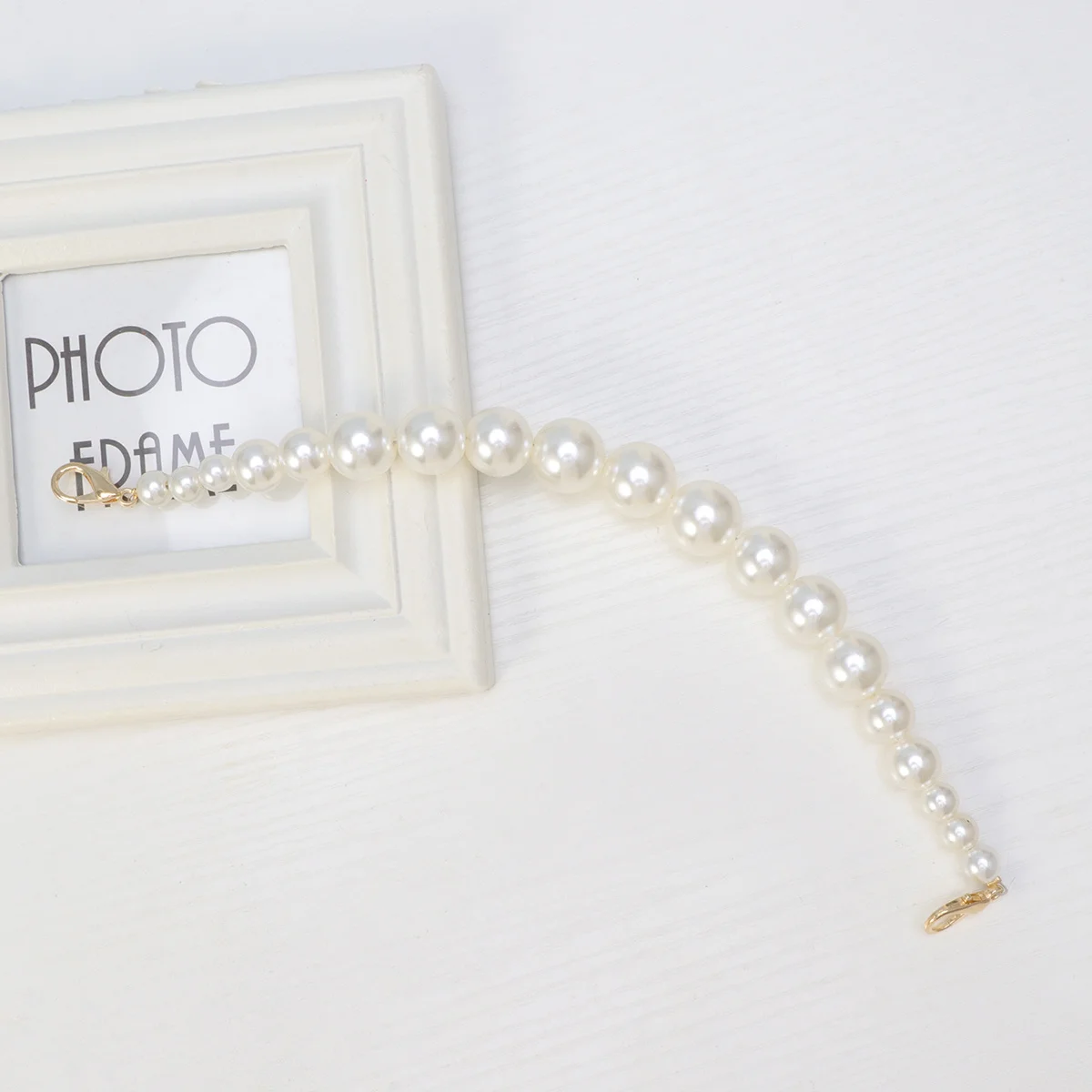 

Pearl Strap Handbag Accessories 30 Cm Purse Clutches Handle Replacement Chain Metal Buckles Durable Wallet Shoulder Clutch Bag