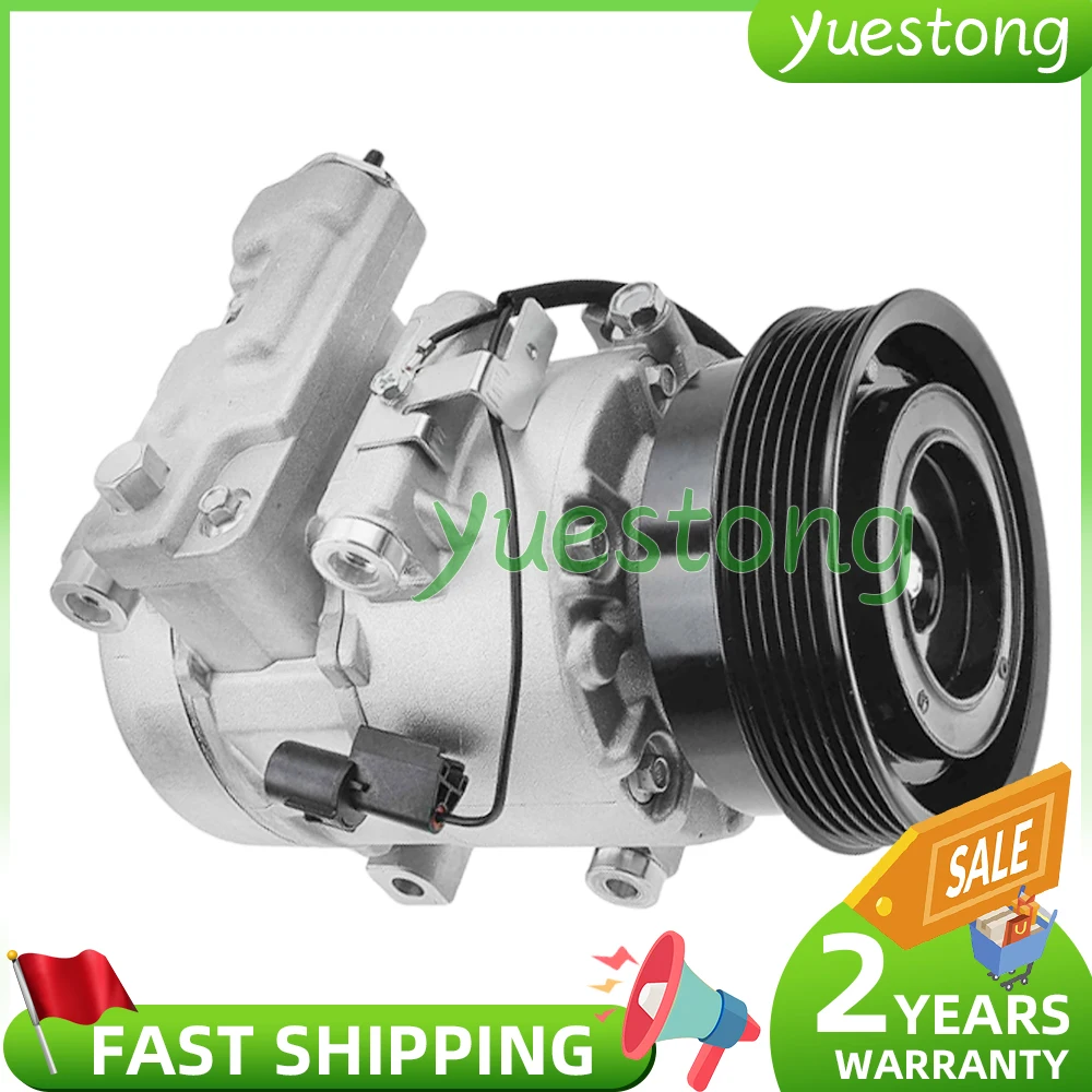 AC Compressor with 6-Groove Pulley & Clutch for Hyundai Tucson Kia Rondo 2007 08-12 2.4L 977011D200 1127026400 977012S500 140394