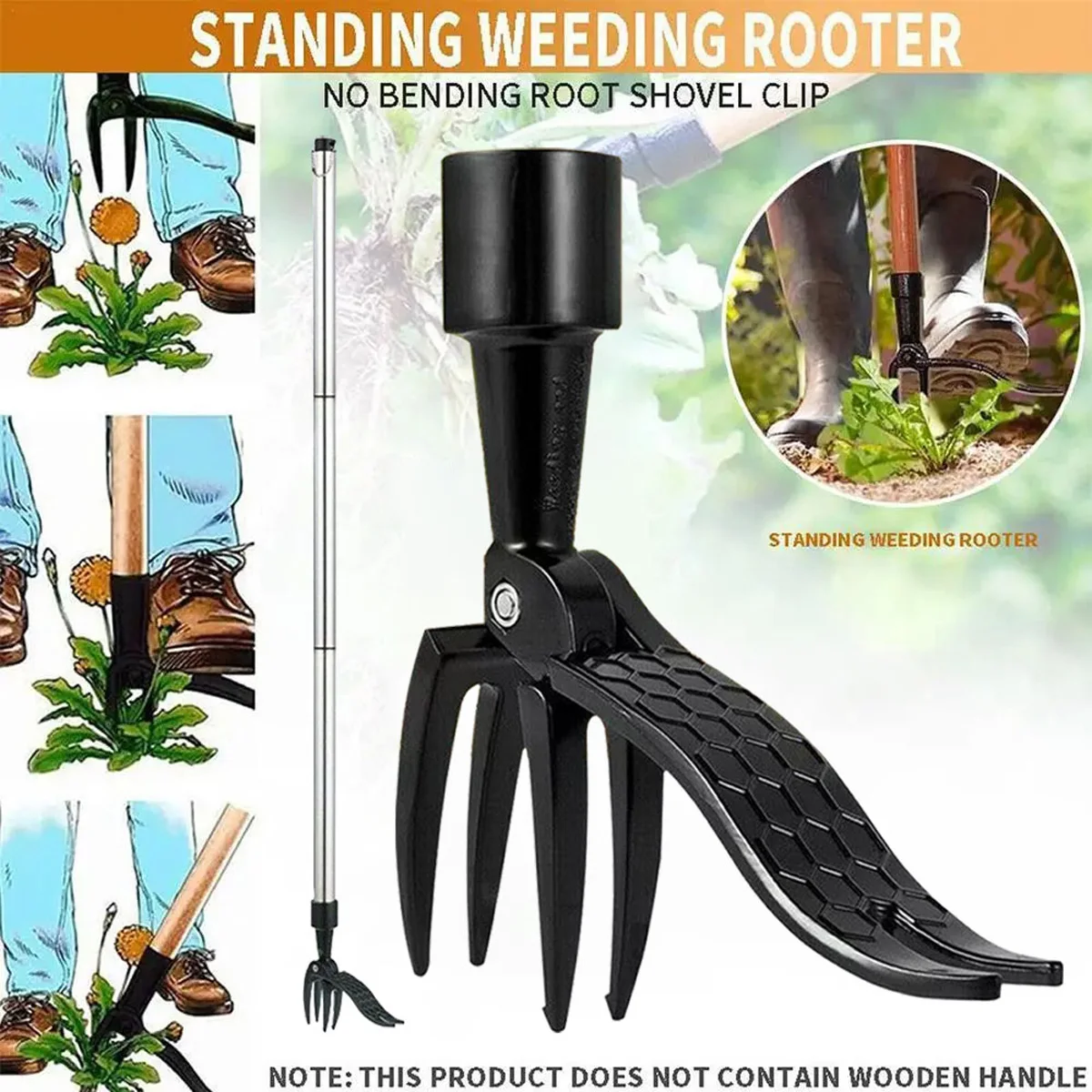 Stand Up Weeder Puller Weed Claw Grass Root Remover Killer Manual Garden Tool UK