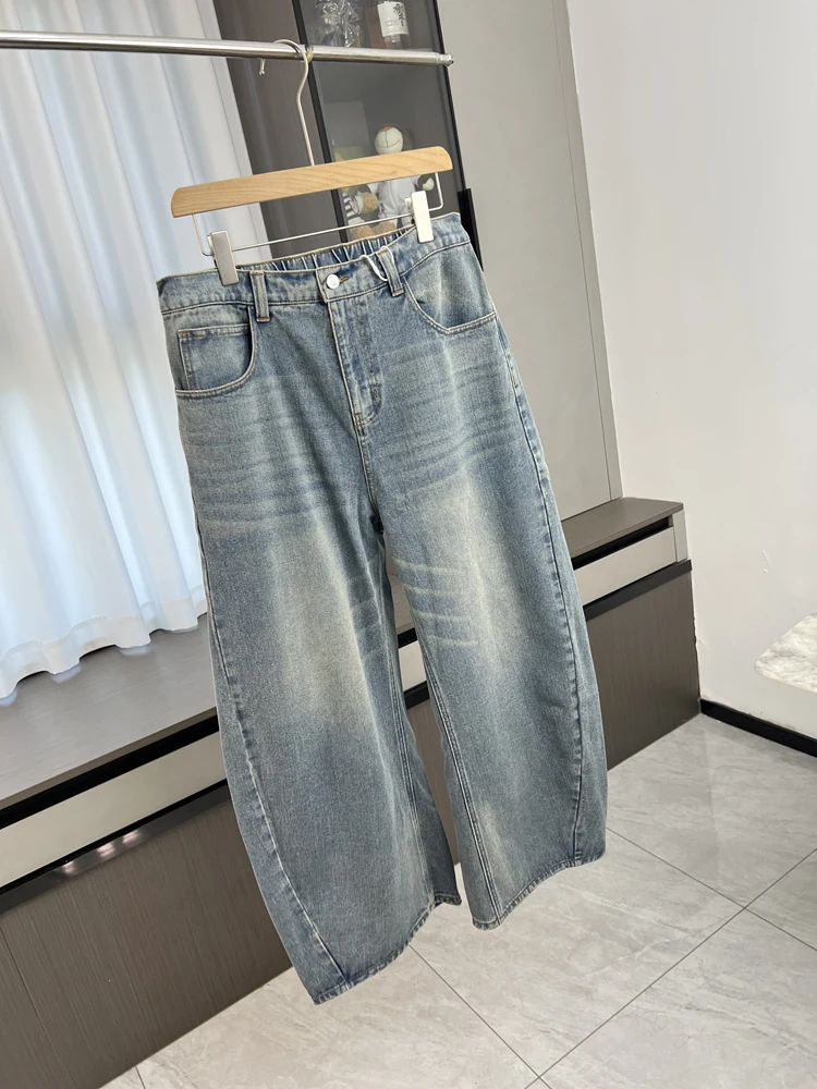 

Джинсы с прямыми штанинами в стиле ретро, удобные осенние мужские модные городские джинсы из смеси хлопка и полиэстера