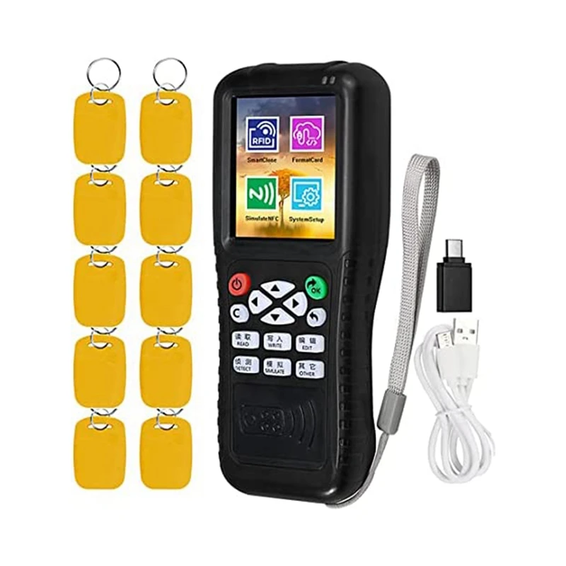 

Top Deals RFID Reader Writer Duplicator, NFC Reader, Multi Frequencies RFID Smart Card Programmer, Encrypted Card Decoder