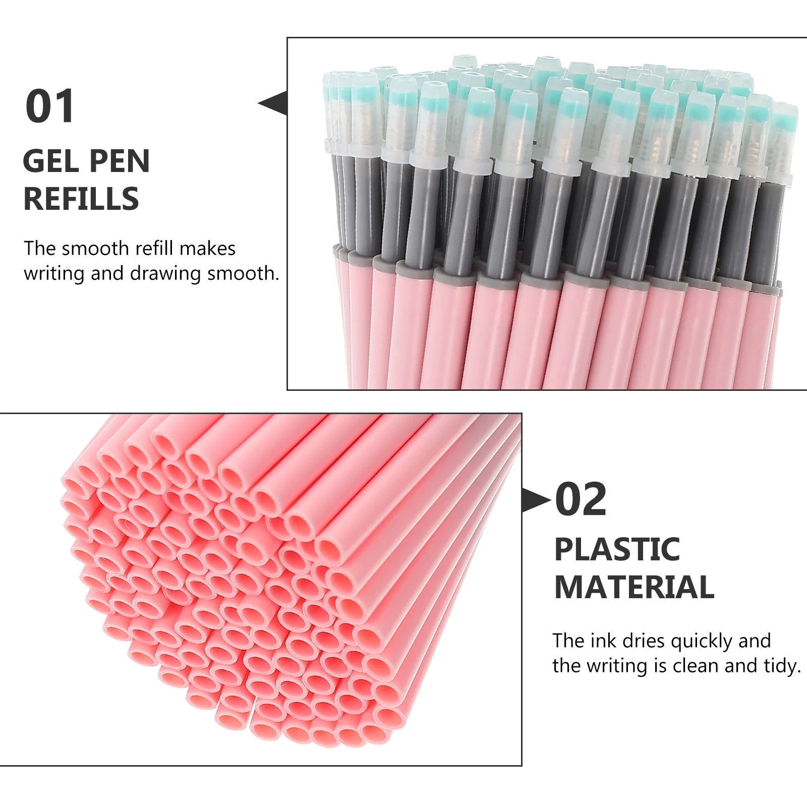 

100 шт., сменные стержни для гелевых ручек, нейтральные чернила, быстросохнущие, гладкие, портативные, школьные стержни, сменные стержни, запасные части